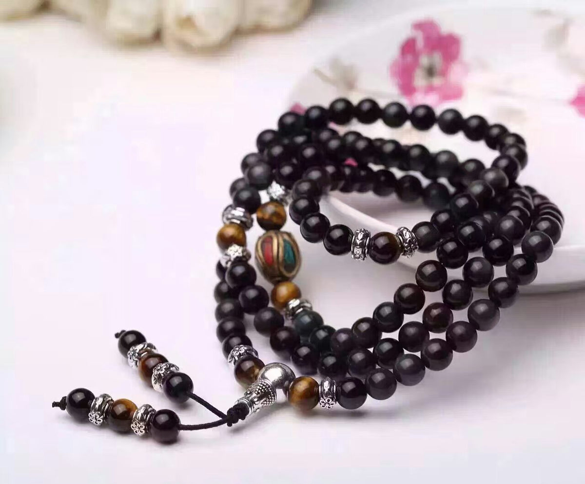 Black Agate Couple & Prayer Bead Bracelet | Oasis Select Beaded Bracelet Set Oasis Select Black 10mm