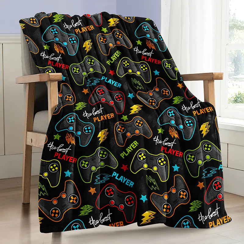 Gamer Blanket – Soft Flannel Throw for Couch & Bedroom Flannel Throw Blanket Oasis Select