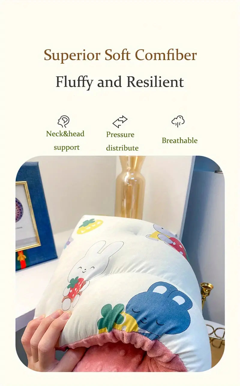 Kids Cartoon Pattern Pillow – Soft Cotton, Ages 3–6 Kids Decorative Pillow Oasis Select