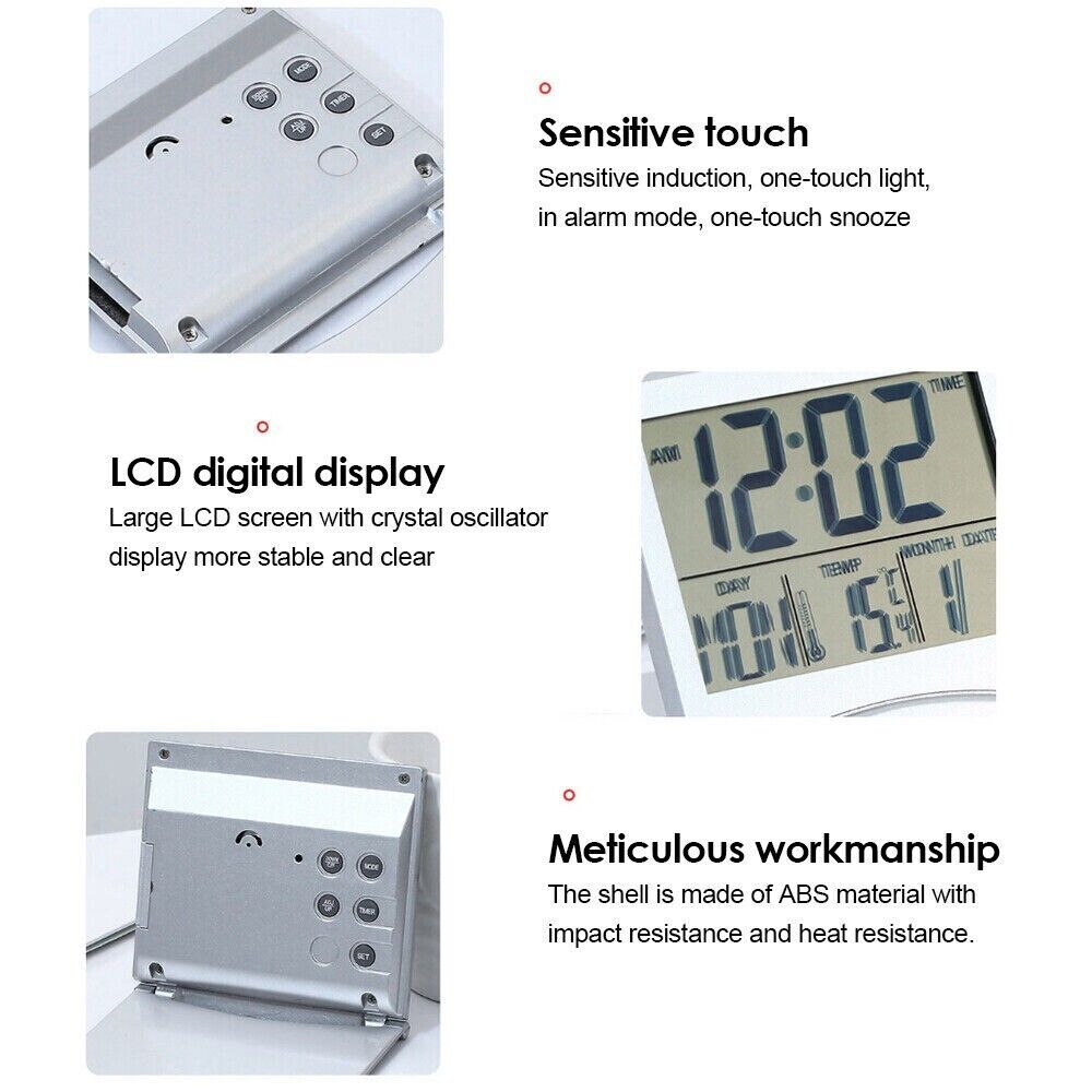 Digital Travel Alarm Clock Foldable LCD Temperature Display Digital Alarm Clock Oasis Select