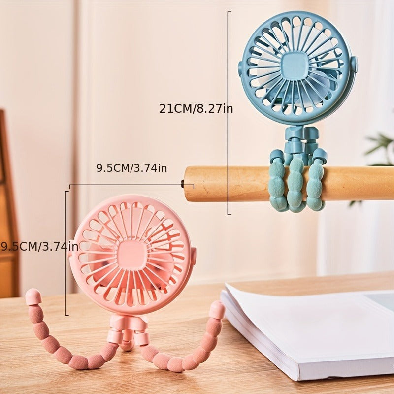 Portable USB Mini Octopus Fan with Light & Flexible Tripod Portable USB Fan Oasis Select