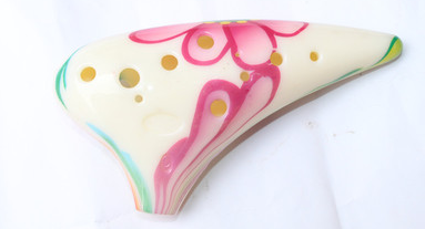 6-Hole Alto Ocarina | Eco-Friendly Resin, Multiple Designs Alto Ocarina Oasis Select Red flower with 12