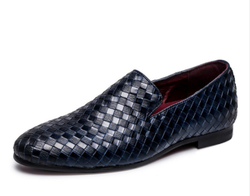 British Men's Leather Loafers | Pointed Toe Microfiber Shoes Men's Leather Loafers Oasis Select 46 Blue