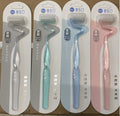 MLK S-Shape Soft Bristle Toothbrush for Adults Manual Toothbrush Oasis Select Transparent color (single pack)