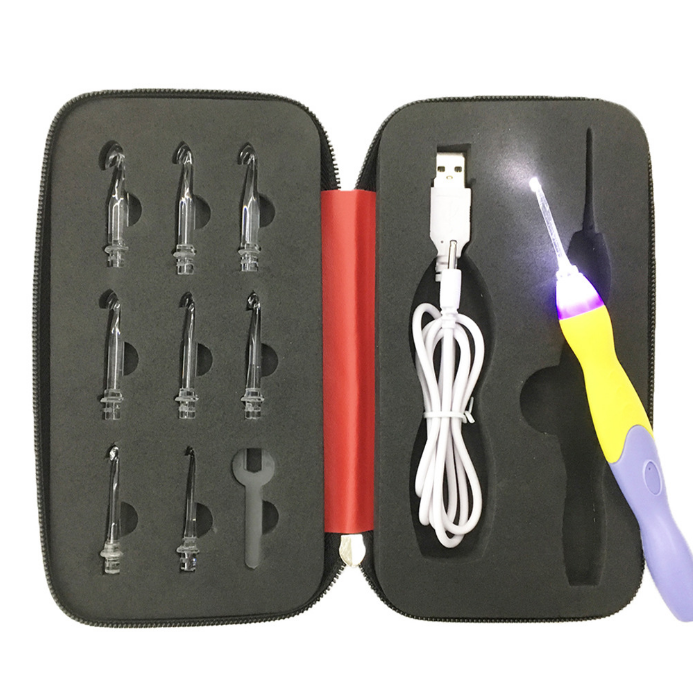 USB LED Crochet Hook Light Set – 4 Colors | Oasis Select LED Crochet Hook Set Oasis Select Black