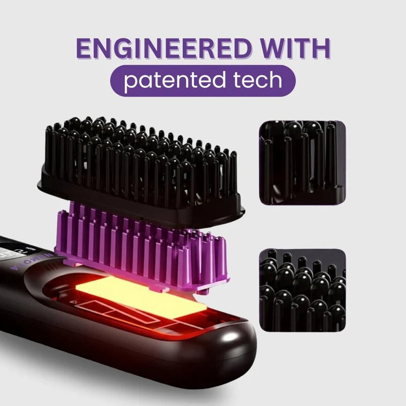 GoBrush PRO Cordless Straightening Brush | Travel Hair Tool Cordless Hair Brush Oasis Select