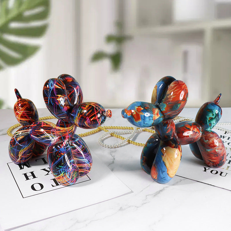 Colorful Balloon Dog Figurine | European Water Transfer Art Decor Decorative Figurine Oasis Select