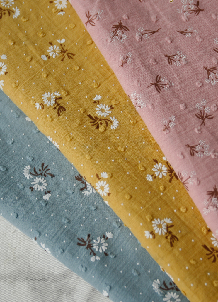 Daisy Embroidery Cotton Fabric 140cm – Kids Dress & Sewing Embroidery Cotton Fabric Oasis Select