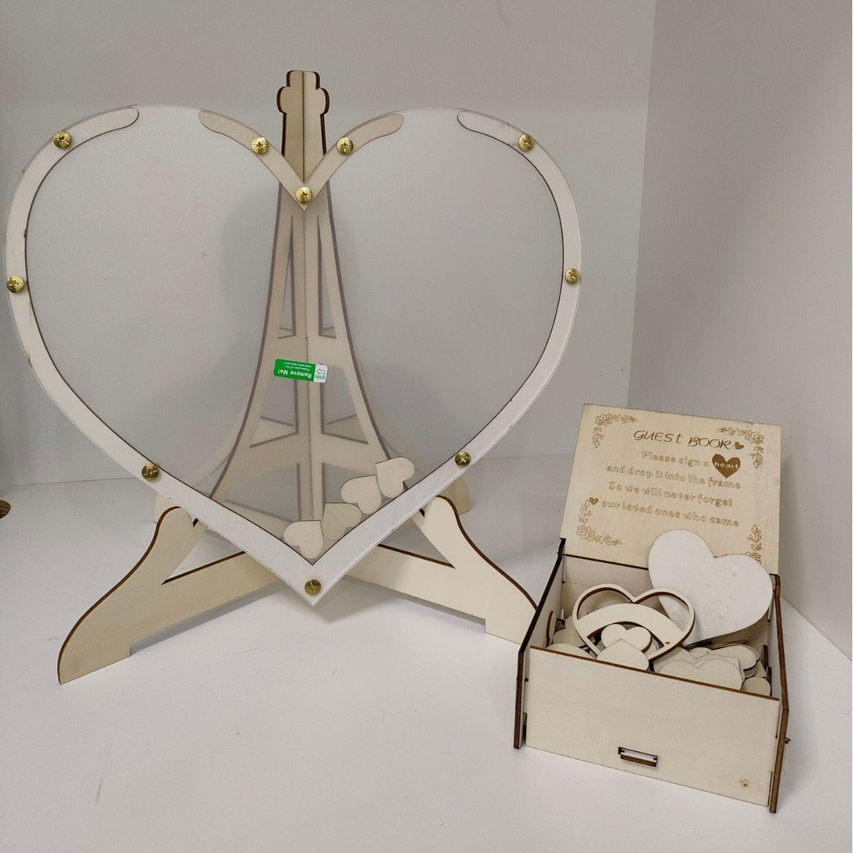Wooden Wedding Guest Book with Heart Greeting Cards Set Wedding Guest Book Oasis Select