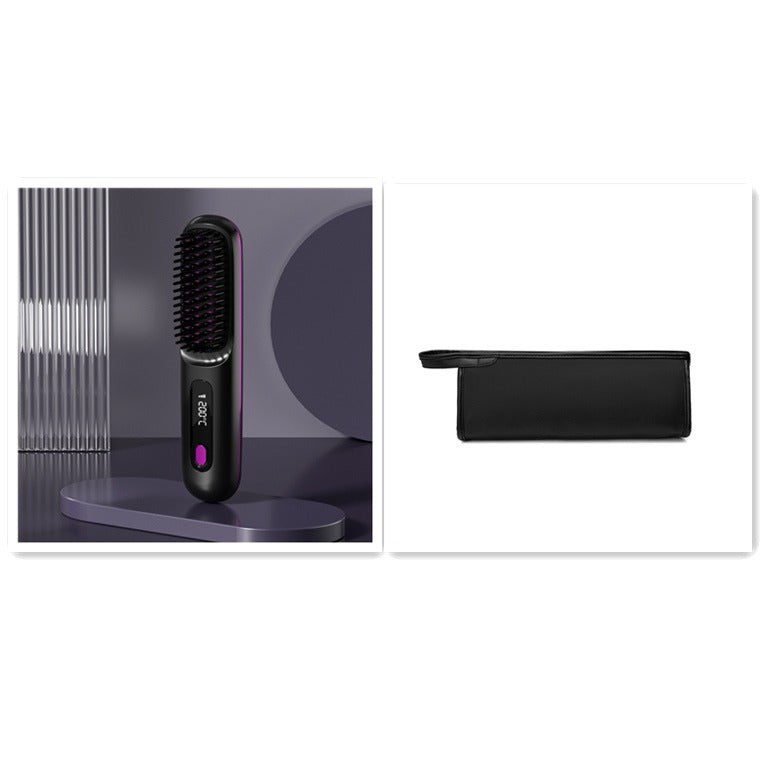 GoBrush PRO Cordless Straightening Brush | Travel Hair Tool Cordless Hair Brush Oasis Select LCD Black English set Set