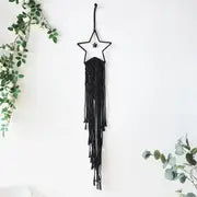 Handmade Black Star & Moon Cotton Rope Dream Catcher Boho Wall Hanging Oasis Select Black star