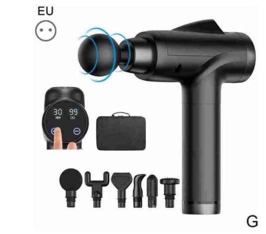 LCD Electric Massage Gun – Handheld Muscle Recovery Tool Electric Massage Gun Oasis Select Black EU Plug