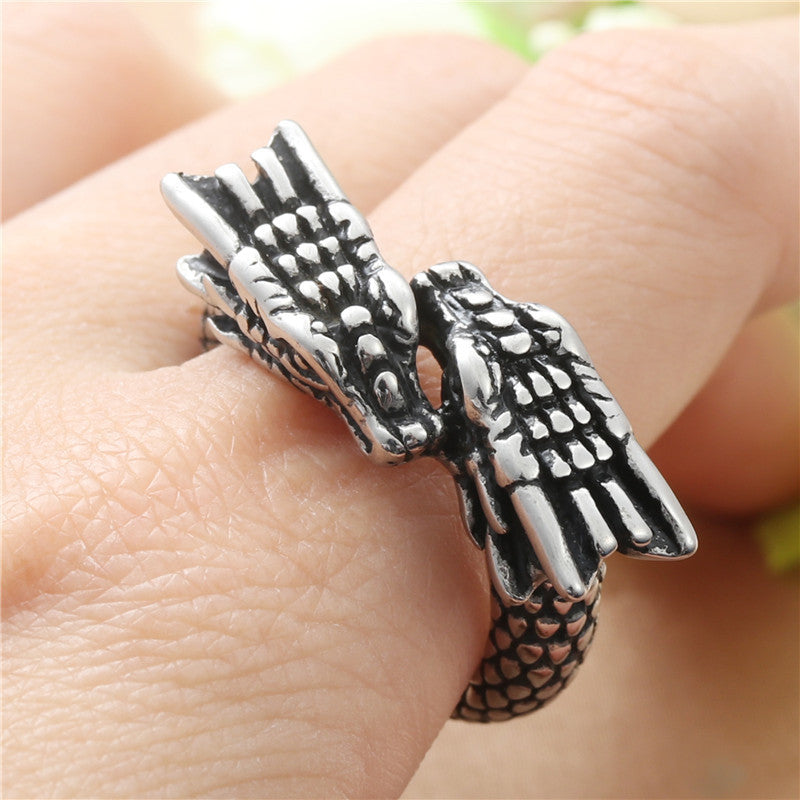 Titanium Steel Chinese Dragon Ring | Retro Sizes 7–13 Fashion Ring Oasis Select