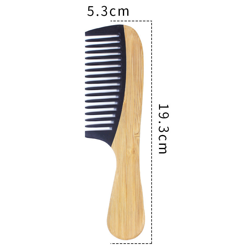 Natural Bamboo Hair Comb – Anti-Static Wooden Comb for Women Bamboo Hair Comb Oasis Select 993 (round shank with wide teeth)