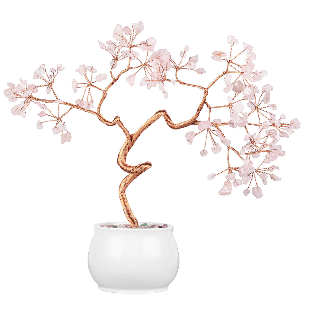 Natural Crystal Stone Tree with Ceramic Pot | Home Decor Crystal Decorative Tree Oasis Select Powder Crystal
