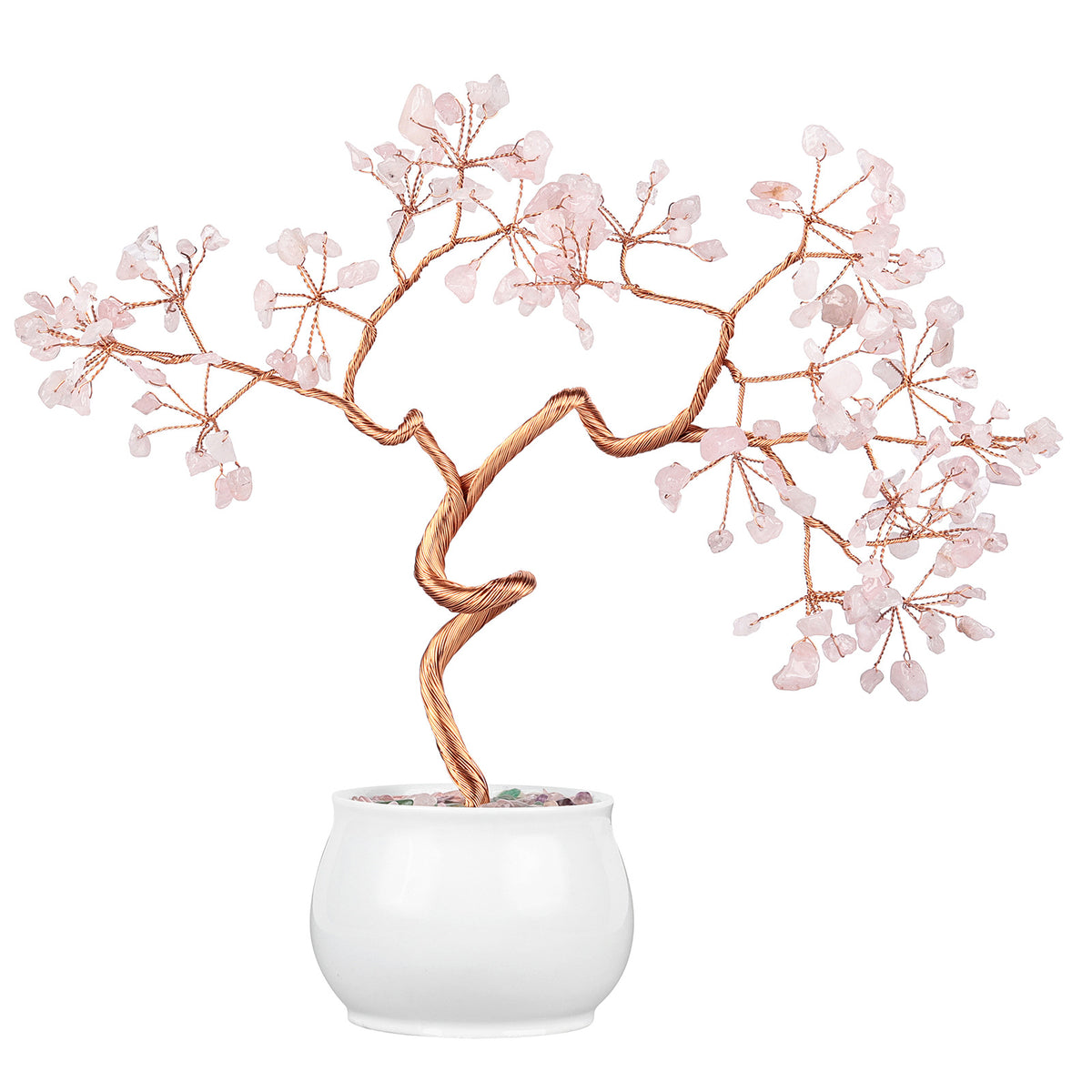 Natural Crystal Stone Tree with Ceramic Pot | Home Decor Crystal Decorative Tree Oasis Select Powder Crystal
