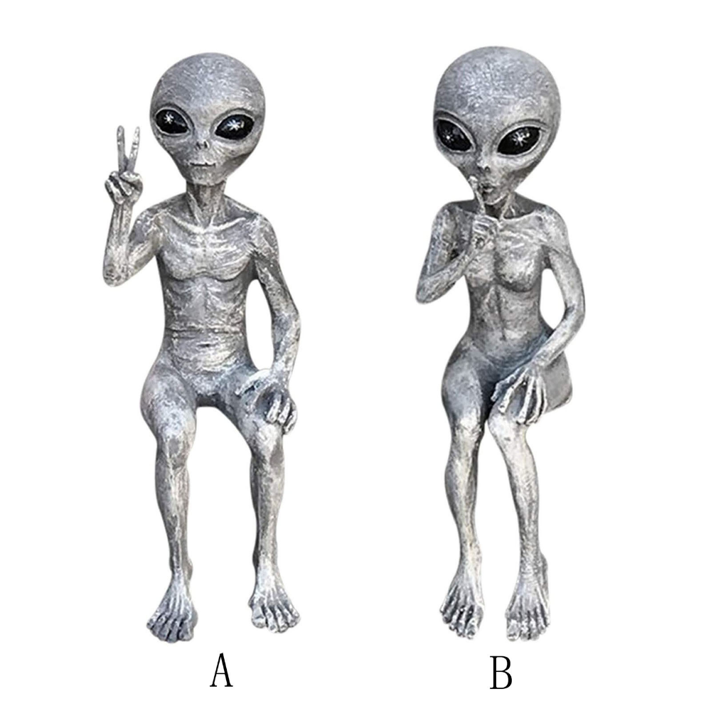 Alien Garden Figurine Set – Resin Statue for Indoor/Outdoor Garden Figurine Set Oasis Select