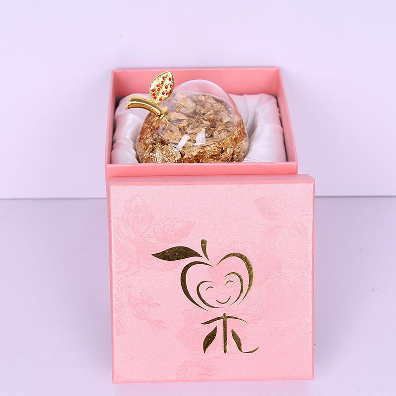 Gold Foil Plush Apple Christmas Ornament | Festive Decor Christmas Ornament Oasis Select