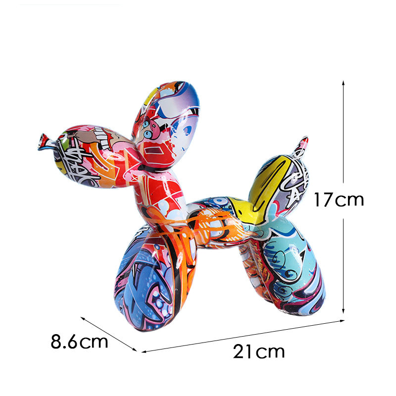 Colorful Balloon Dog Figurine | European Water Transfer Art Decor