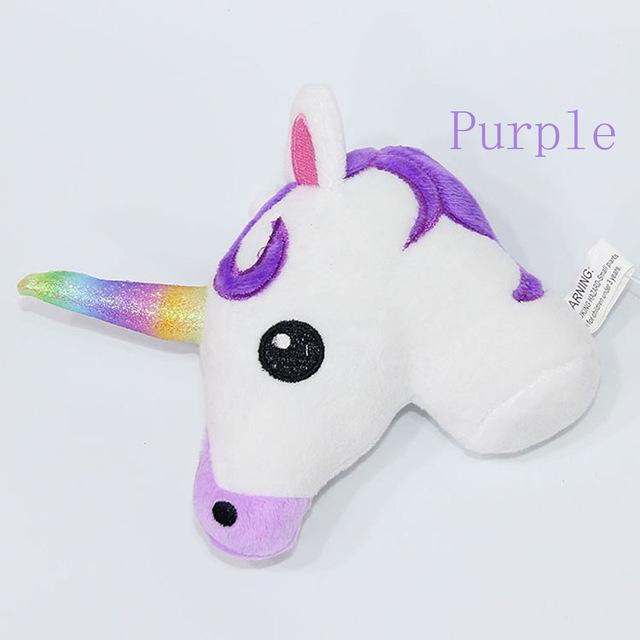 Unicorn Charm Keychain – Rainbow Pony Plush Ornament Plush Keychain Charm Oasis Select Purple