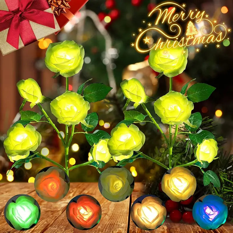 Color-Changing Solar Garden Rose Lights – Set of 5 Solar Garden Lights Oasis Select