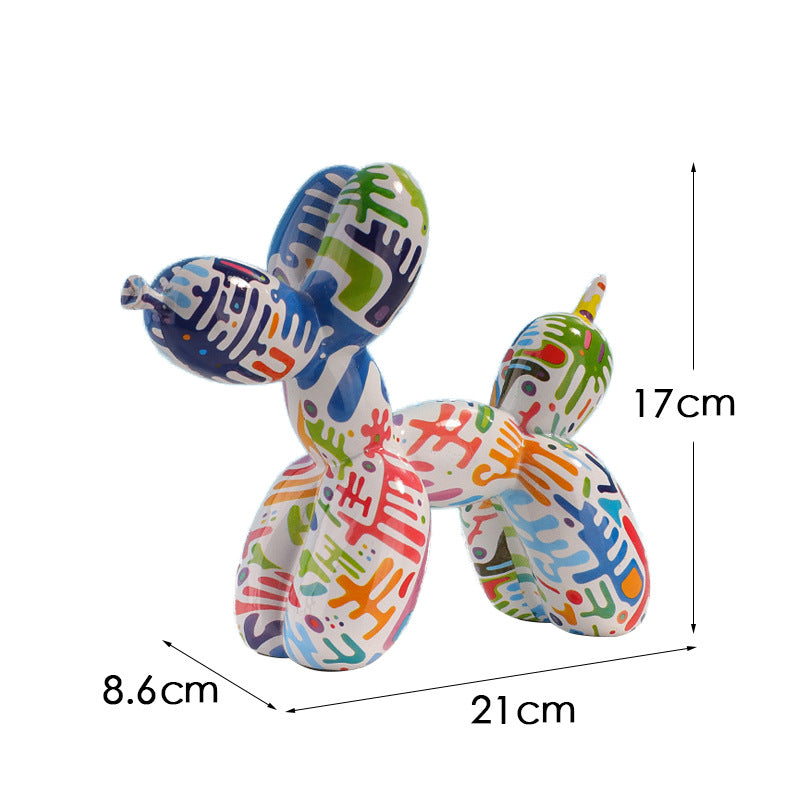 Colorful Balloon Dog Figurine | European Water Transfer Art Decor Decorative Figurine Oasis Select Watercolor