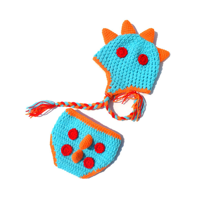 Dinosaur Knitted Photography Hat Set for Newborns Baby Photography Hat Oasis Select Teal / 1 Set New Born