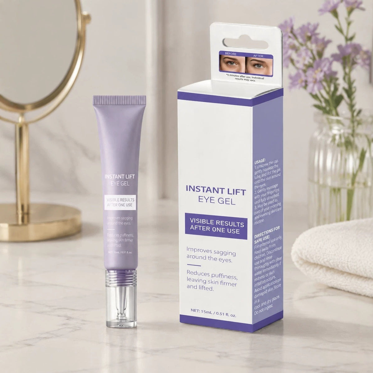 Instant Lifting Eye Cream Gel 15ml – Brighten & Firm Eye Cream Gel Oasis Select