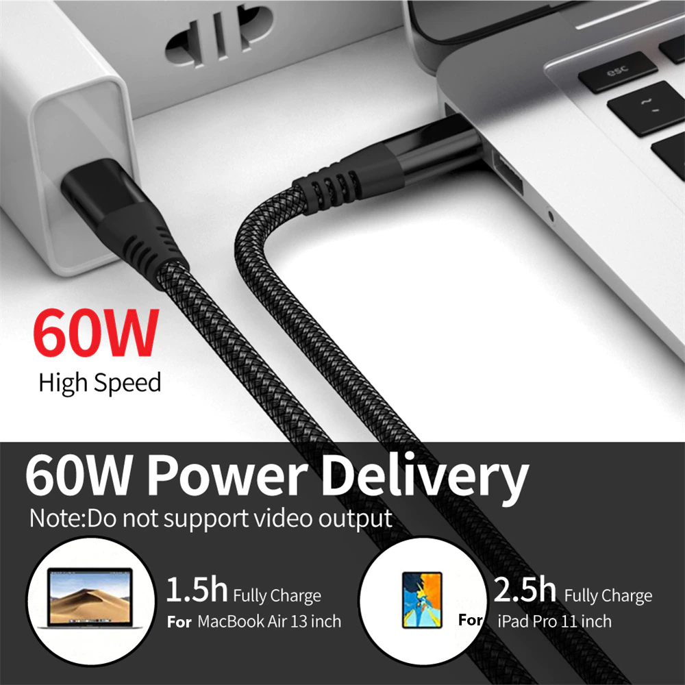 USB-C to USB-C Cable 60W Fast Charging | Nylon Braided USB-C Charging Cable Oasis Select