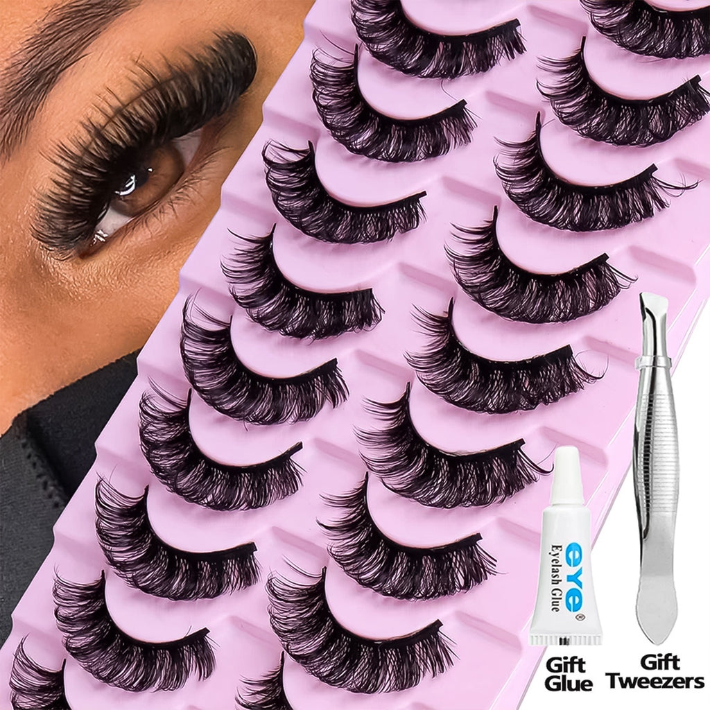 60-Pack Thick False Eyelashes | Glue-Free Voluminous Lash Set False Eyelashes Set Oasis Select