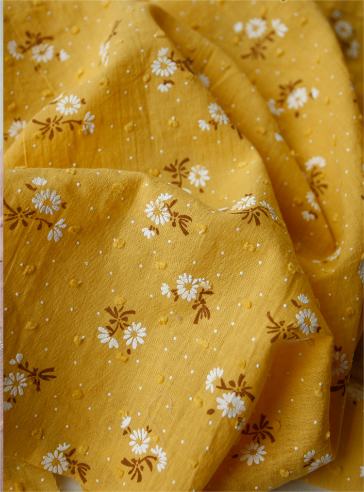 Daisy Embroidery Cotton Fabric 140cm – Kids Dress & Sewing Embroidery Cotton Fabric Oasis Select