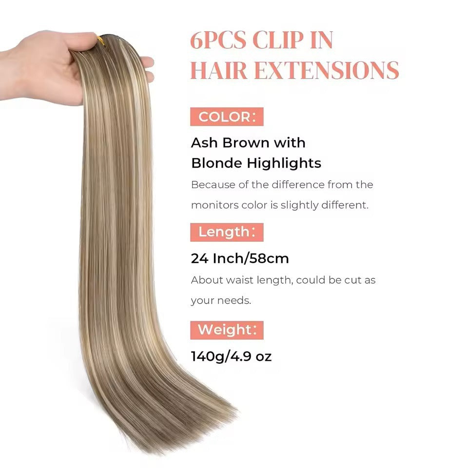 Clip-In Synthetic Hair Extensions 24 Inch | 16 Clips Clip-In Hair Extensions Oasis Select