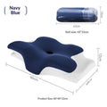 Slow Rebound Memory Foam Pillow – Ergonomic Cervical Support Memory Foam Pillow Oasis Select Navy Blue 60X40X12cm