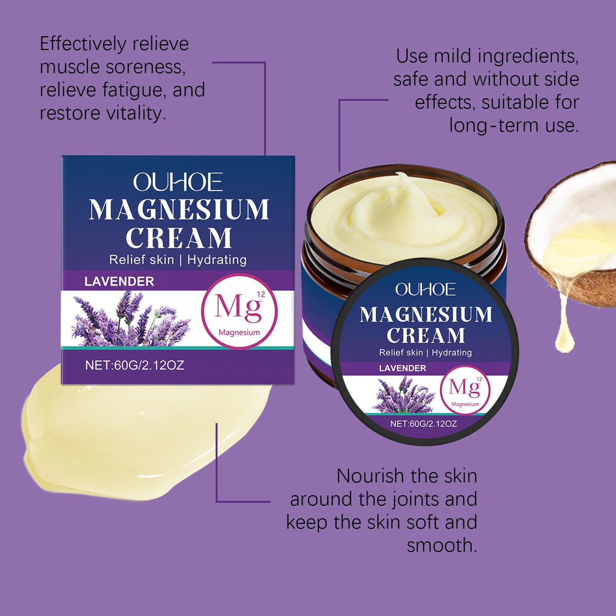 Magnesium Body Cream – Daily Massage & Relaxation | 60g Magnesium Body Cream Oasis Select