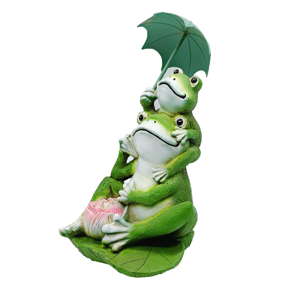 Frog Resin Garden Statue – With or Without Umbrella Garden Resin Statue Oasis Select