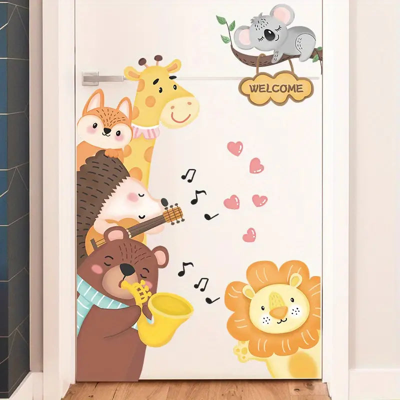 Cartoon Animal Wall Stickers for Kids' Rooms – 2 Sheets PVC Kids Wall Stickers Oasis Select