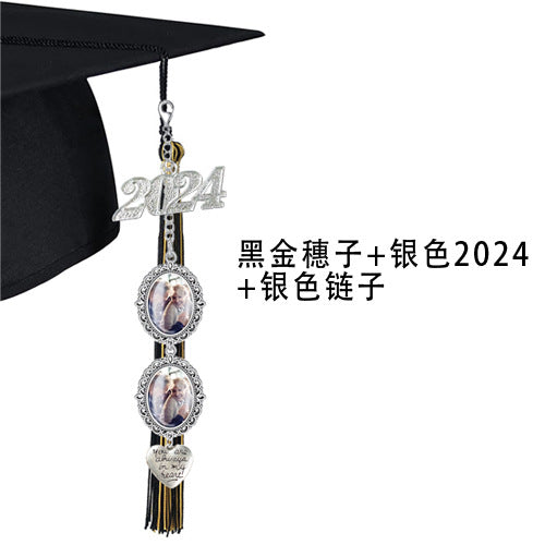 DIY 2024 Graduation Photo Frame with Tassels & Gems Graduation Photo Frame Oasis Select Black Gold