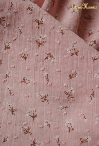 Daisy Embroidery Cotton Fabric 140cm – Kids Dress & Sewing Embroidery Cotton Fabric Oasis Select pink