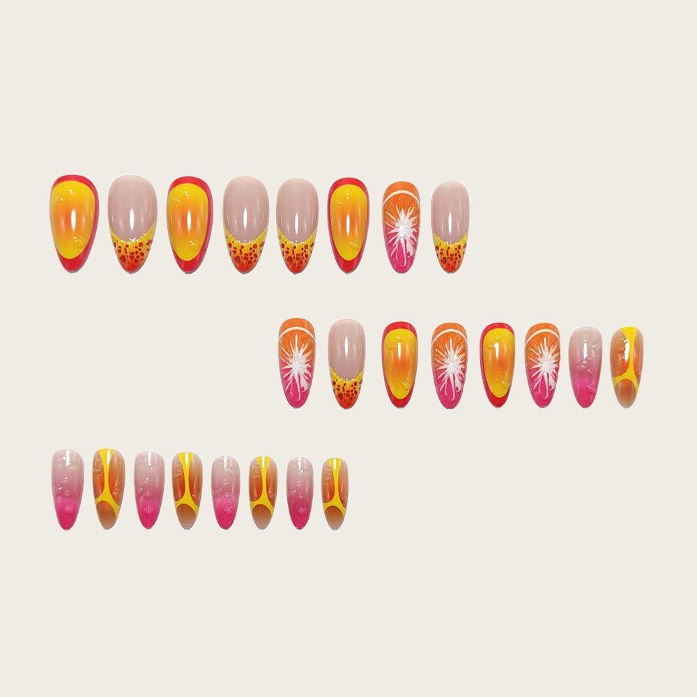 3D Resin Almond Press-On Nails | Jelly Design, Reusable Kit Press-On Nail Set Oasis Select