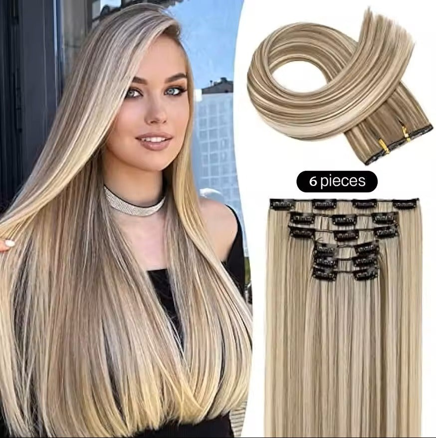 Clip-In Synthetic Hair Extensions 24 Inch | 16 Clips Clip-In Hair Extensions Oasis Select
