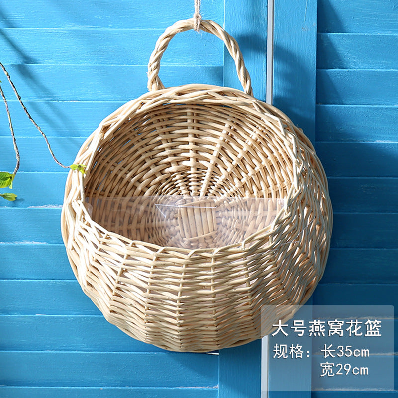 Wicker Wall-Mounted Hanging Basket for Flowers & Plants Wicker Wall Planter Oasis Select Peel Willow 30cm
