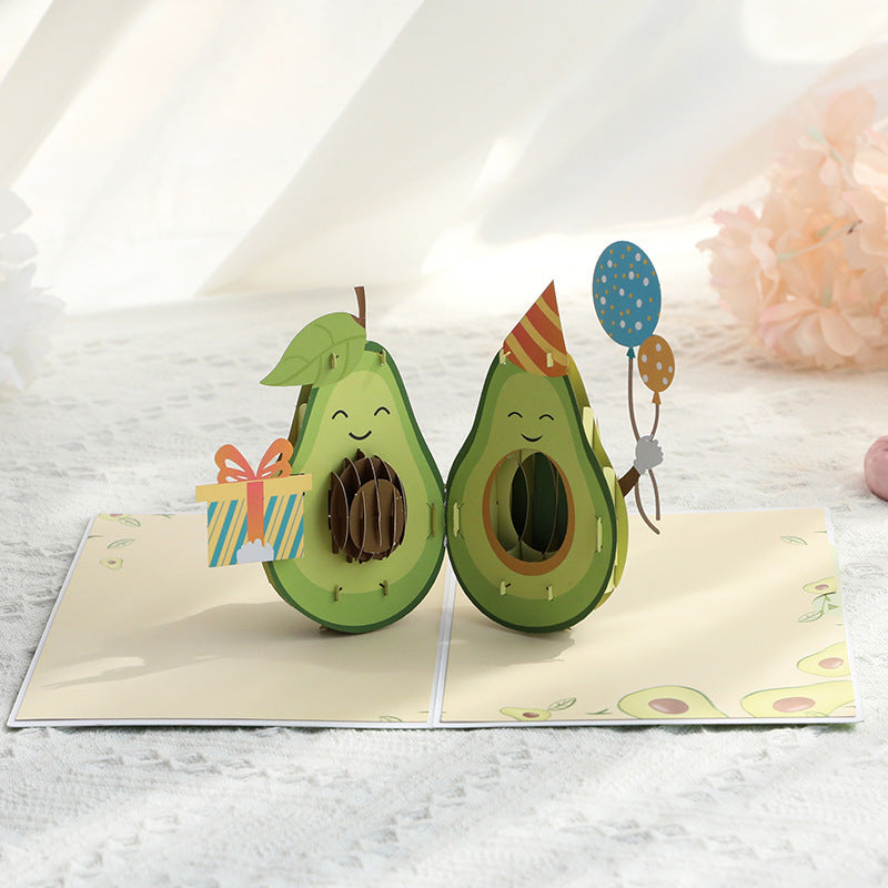3D Avocado Birthday Card – Handcrafted Pop-Up Gift Card Pop-Up Greeting Card Oasis Select