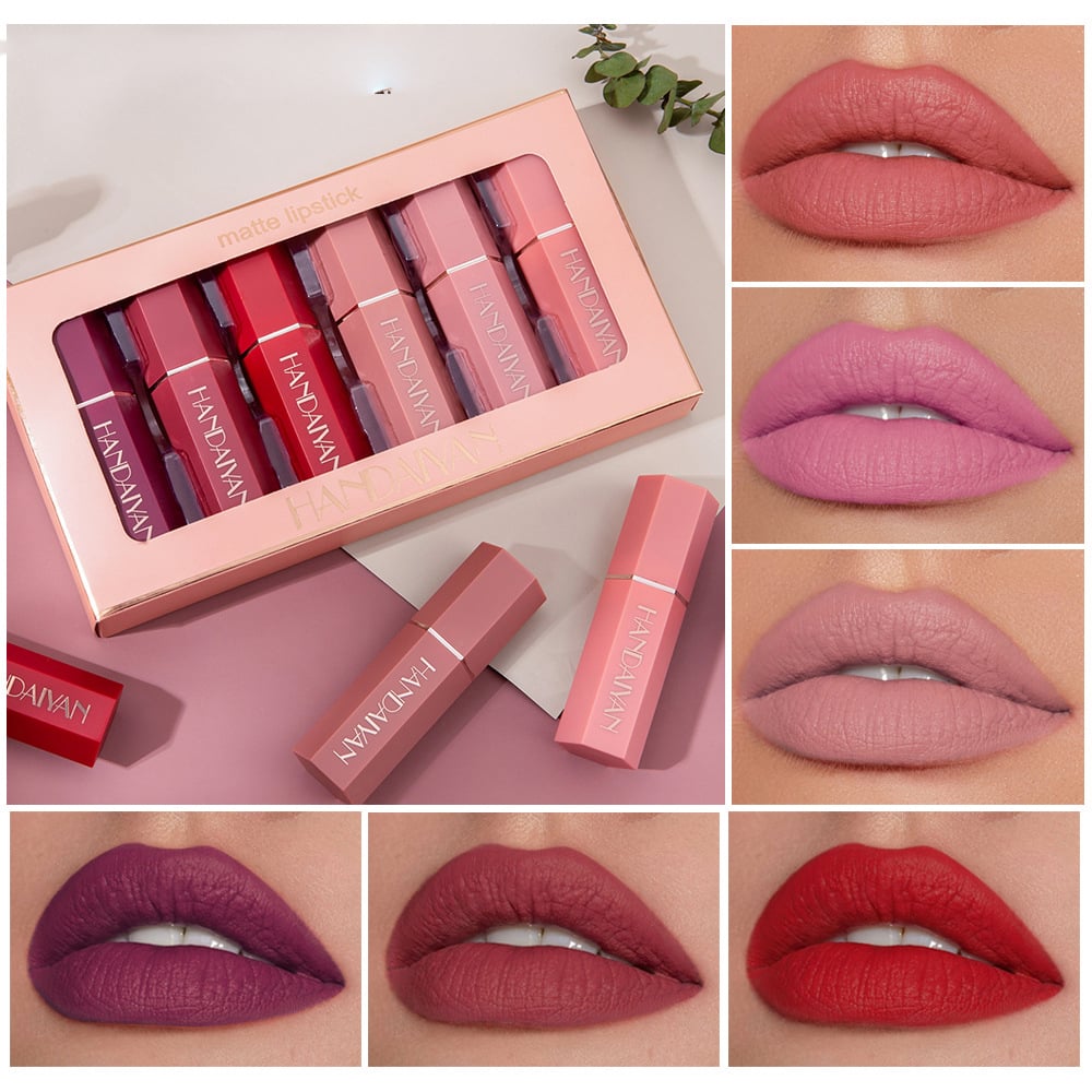 Matte Waterproof Lipstick Gift Set – 6 Long-Lasting Shades Lipstick Gift Set Oasis Select