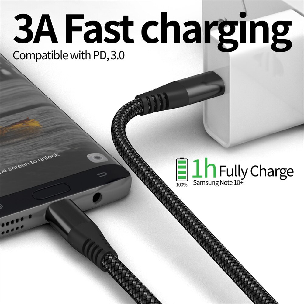 USB-C to USB-C Cable 60W Fast Charging | Nylon Braided USB-C Charging Cable Oasis Select