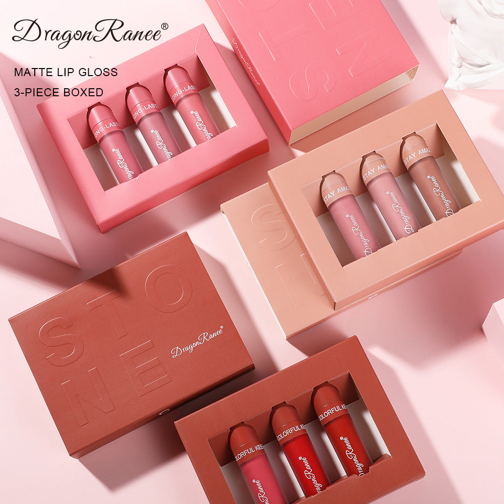 3-Piece Matte Lip Gloss Set – Non-Stick, Mineral Formula Lip Gloss Set Oasis Select