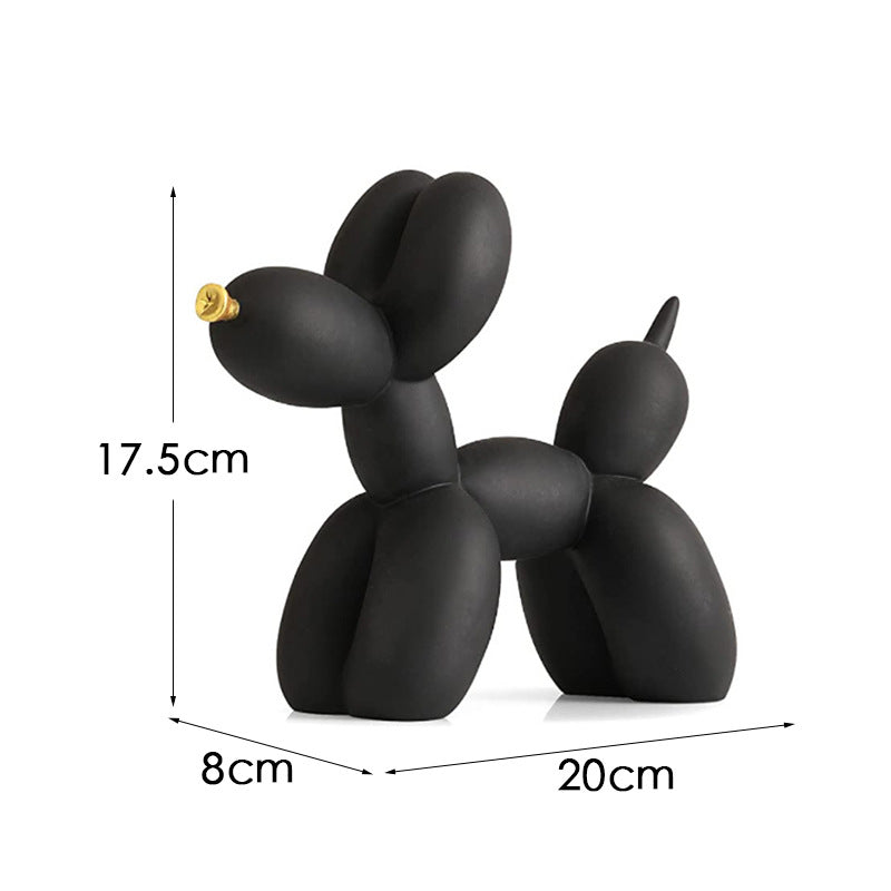 Colorful Balloon Dog Figurine | European Water Transfer Art Decor Decorative Figurine Oasis Select Black Golden Mouth