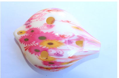 6-Hole Alto Ocarina | Eco-Friendly Resin, Multiple Designs Alto Ocarina Oasis Select Small red flower 6