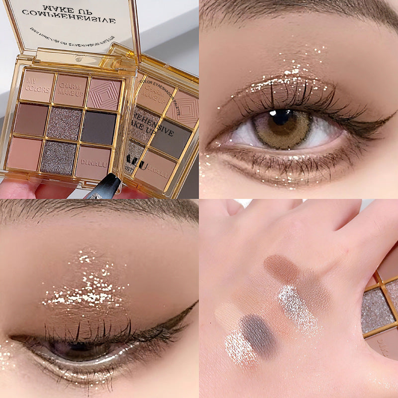 DIKALU Sunset Glow 9-Color Eyeshadow Palette | Matte & Shimmer Eyeshadow Palette Oasis Select 13# hot earth