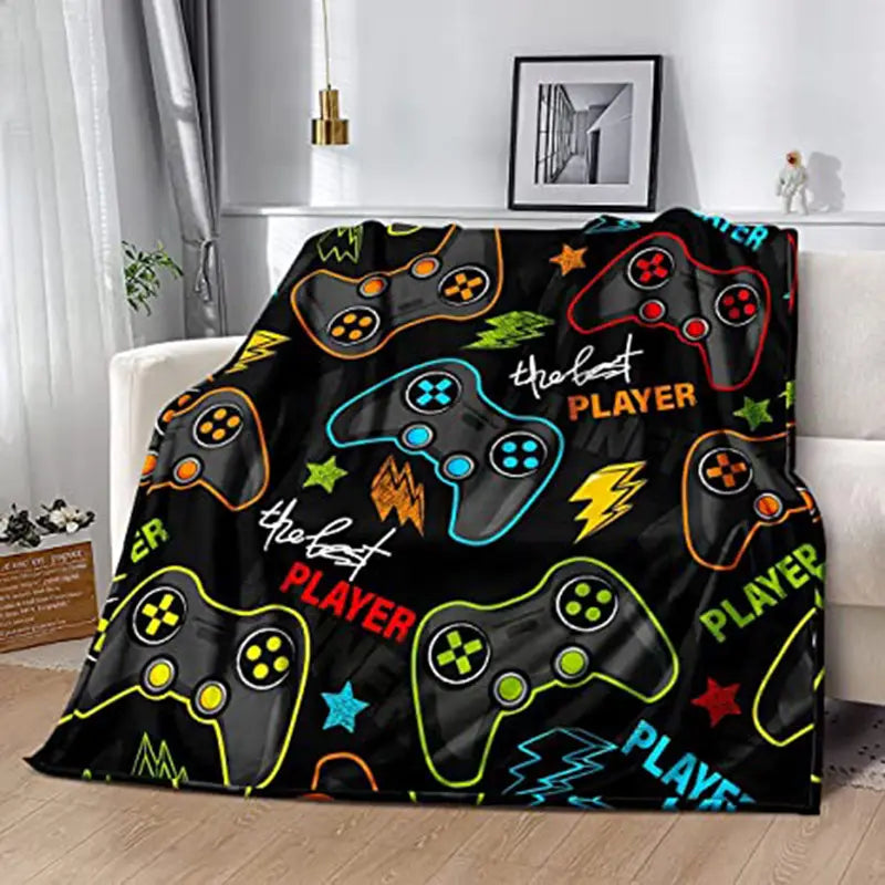Gamer Blanket – Soft Flannel Throw for Couch & Bedroom Flannel Throw Blanket Oasis Select