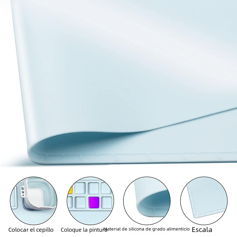 Silicone Drawing Mat for Kids with Palette & Brushes Kids Art Mat Oasis Select